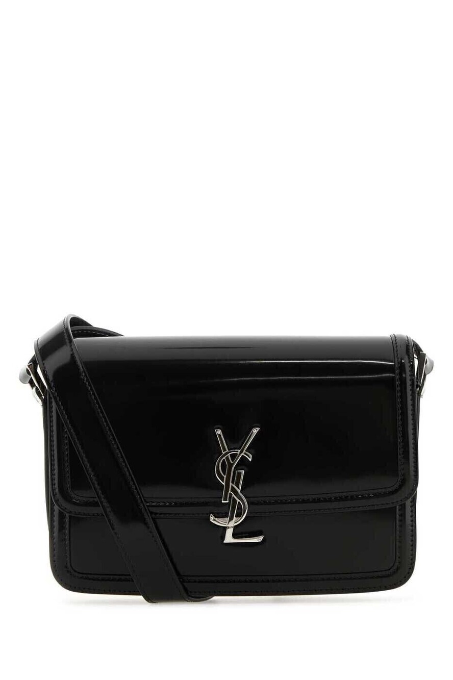 Saint Laurent Solferino Leather Crossbody Bag Black
